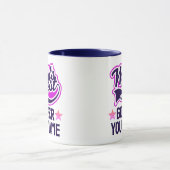 Moderner, individueller Golfer Name Blauer Text Tasse (Zentrum)