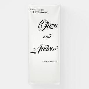 Moderner, individueller Hochzeitscoupname mit Datu Banner