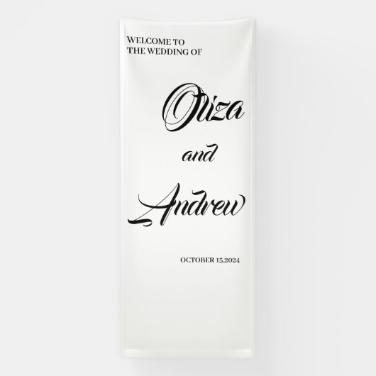 Moderner, individueller Hochzeitscoupname mit Datu Banner (Vertikal)