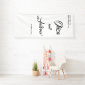 Moderner, individueller Hochzeitscoupname mit Datu Banner (Insitu)