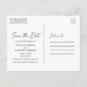 Moderner Ink Script Foto Arch Save the Date Postkarte (Rückseite)