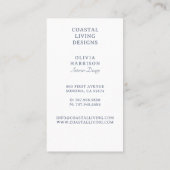 Moderner Innenarchitekt an der Küste Visitenkarte (Rückseite)