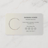 Moderner Innendesigner Berufliches Silber-Foto Visitenkarte (Rückseite)