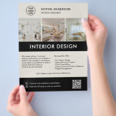 Moderner Innendesigner Marketing Neutral Schwarz Flyer (Hand)