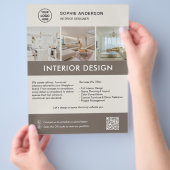 Moderner Innendesigner Marketing Neutral Taupe Flyer (Hand)