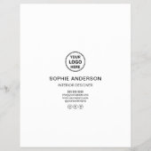 Moderner Innendesigner-Marketing Weiß-Taupe Flyer (Hinten)