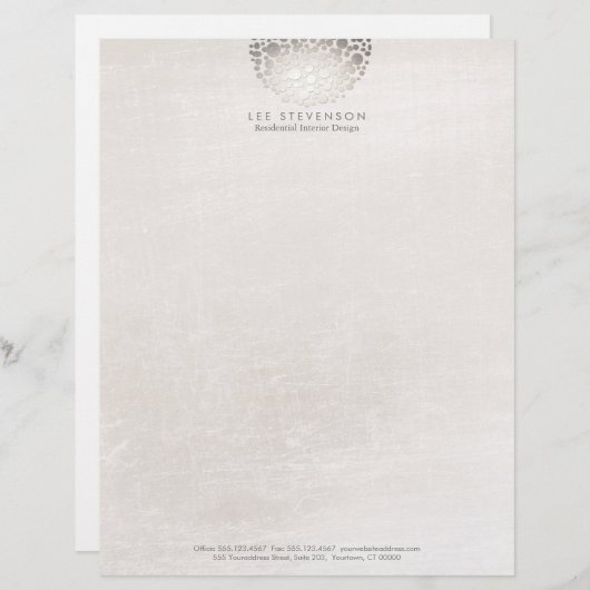 Moderner Innendesigner monochromatisch neutral Briefkopf (Vorne/Hinten)