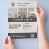Moderner Inneneinrichter Marketing Neutralgrau Flyer (Hand)
