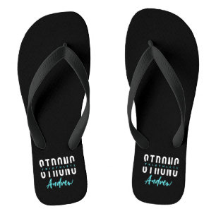 Moderner Inspirierender Triathlet Schwarz Weiß Nam Badesandalen