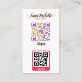 Moderner Instagram TikTok QR Code Telefonnummerkarte (Rückseite)