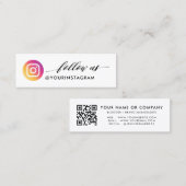 Moderner Instagramm Qr Code Mini Visitenkarte (Vorne/Hinten)