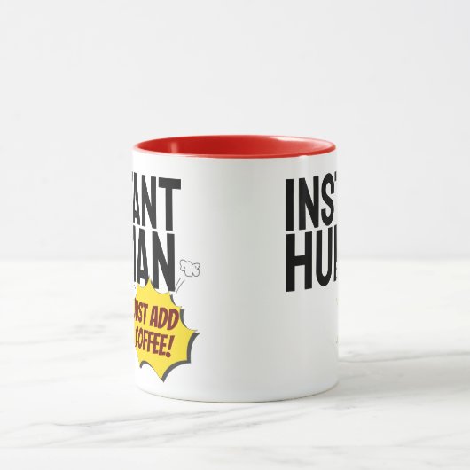 Moderner Instant Human Typografy Black Text Tasse (Zentrum)