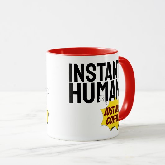 Moderner Instant Human Typografy Black Text Tasse (VorderseiteRechts)