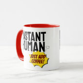 Moderner Instant Human Typografy Black Text Tasse (Vorderseite Links)