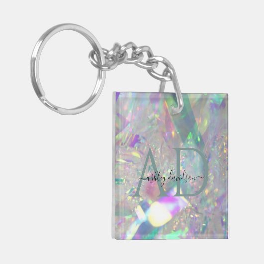 Moderner Iridescent Angel Tinsel Schlüsselanhänger (Vorderseite links)