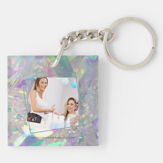 Moderner Iridescent Angel Tinsel Schlüsselanhänger (Rückseite)