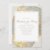 Moderner irisierender Glitzer Junggeselinnen-Absch Einladung (Vorderseite)