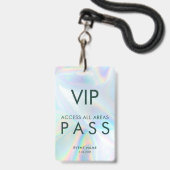 Moderner Irisierender VIP All-Access-Event-Pass Ausweis (Vorderseite mit Lanyard)
