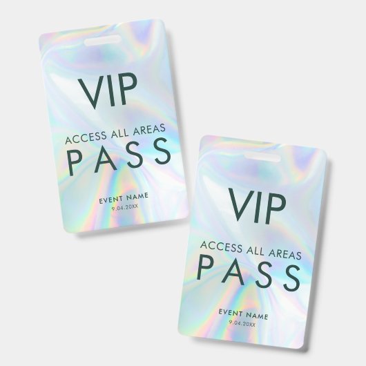 Moderner Irisierender VIP All-Access-Event-Pass Ausweis (Vorder- & Rückseite)