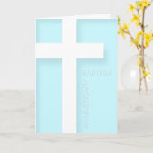 Moderner Jahrestag der Taufe im blauen Gruß Karte (Gelbe Blume)