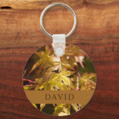 Moderner Japanischer Ahornleaf grüner Schlüsselrin Schlüsselanhänger (Vorderseite)