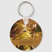 Moderner Japanischer Ahornleaf grüner Schlüsselrin Schlüsselanhänger (Rückseite)