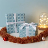 Moderner Jeder Anlass Blaues Abstraktes Blumenmust Geschenkpapier