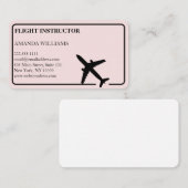 Moderner Jet-Fluglehrer Visitenkarte (Vorne/Hinten)