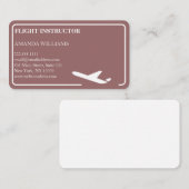 Moderner Jet-Fluglehrer Visitenkarte (Vorne/Hinten)