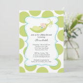 Moderner Junge in Pea Pod Kinderdusche Einladung (Stehend Vorderseite)