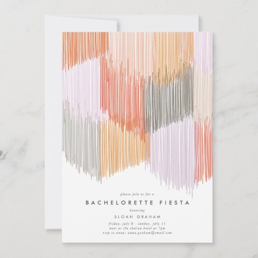 Moderner Junggeselinnen-Abschied Einladung (Vorderseite)