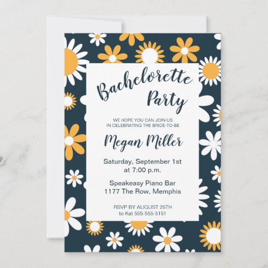 Moderner Junggeselinnen-Abschied Einladung (Vorderseite)