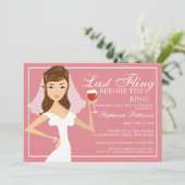 Moderner Junggeselinnen-Abschied Einladung (Stehend Vorderseite)