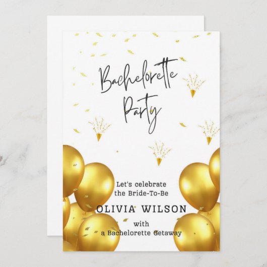 Moderner Junggeselinnen-Abschied Einladung (Vorne/Hinten)