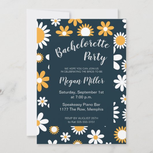 Moderner Junggeselinnen-Abschied Einladung (Vorderseite)