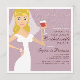 Moderner Junggeselinnen-Abschied für Bride Weinver Einladung