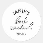 Moderner Junggeselinnen-Abschied Runder Aufkleber (Vorderseite)