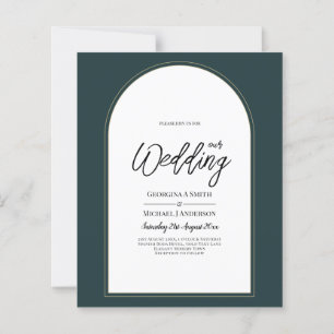 Moderner JUNIPER Green Gold Wedding INVITE QR Code