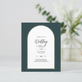 Moderner JUNIPER Green Gold Wedding INVITE QR Code (Stehend Vorderseite)
