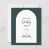 Moderner JUNIPER Green Gold Wedding INVITE QR Code (Vorderseite)
