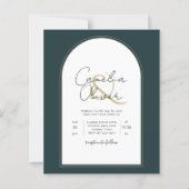 Moderner JUNIPER Green Gold Wedding INVITE QR Code (Vorderseite)
