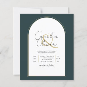 Moderner JUNIPER Green Gold Wedding INVITE QR Code