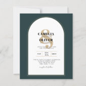 Moderner JUNIPER Green Gold Wedding INVITE QR Code (Vorderseite)