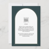 Moderner JUNIPER Green Gold Wedding INVITE QR Code Einladung (Rückseite)