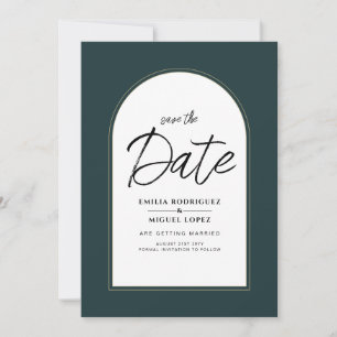 Moderner JUNIPER Green Gold Wedding INVITE QR Code Einladung