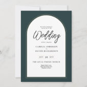 Moderner JUNIPER Green Gold Wedding INVITE QR Code Einladung (Vorderseite)