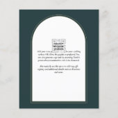 Moderner JUNIPER Green Gold Wedding INVITE QR Code Flyer (Hinten)