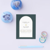 Moderner JUNIPER Green Gold Wedding INVITE QR Code Flyer (Einzeln)