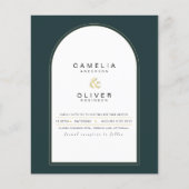 Moderner JUNIPER Green Gold Wedding INVITE QR Code Flyer (Vorne)