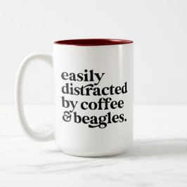 Moderner Kaffee & Beagle Hund viel Personalisiert Zweifarbige Tasse